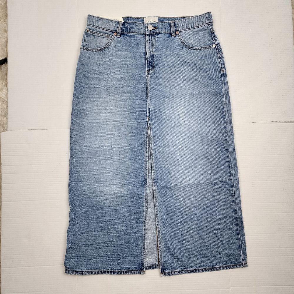Jean Skirt Abrand Denim Maxi Denim Skirt Sylvie Light Wash Blue Slit size 29 - Picture 4 of 14